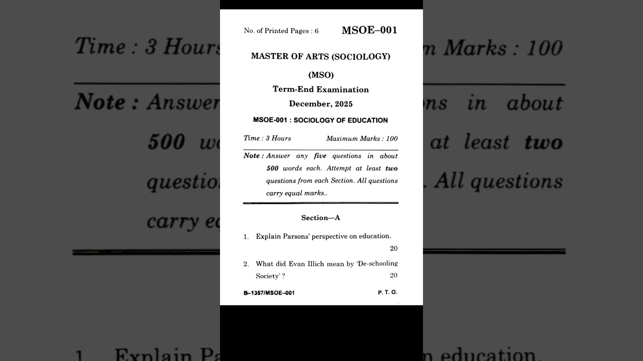 IGNOU MSOE 001 Question | December 2025  