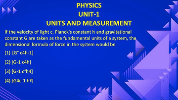 Dimensional Formula of Force using Planck Units (G, c, h) | Units and Measurement | Physics Unit 1