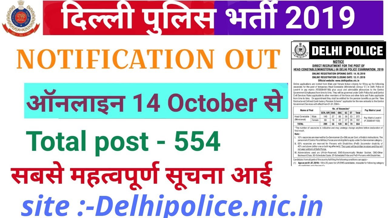 Delhi police आ गया notification || last exam || DELHI POLICE VACANCY 2019