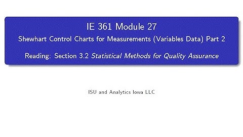 Statistical Process Improvement Module 27