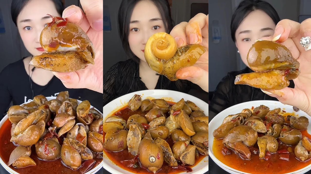 【Yummy】Eating show：Spicy abalone snail🐚🐚