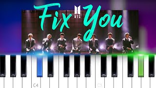 BTS - Fix You (coldplay) | EASY PIANO TUTORIAL chords