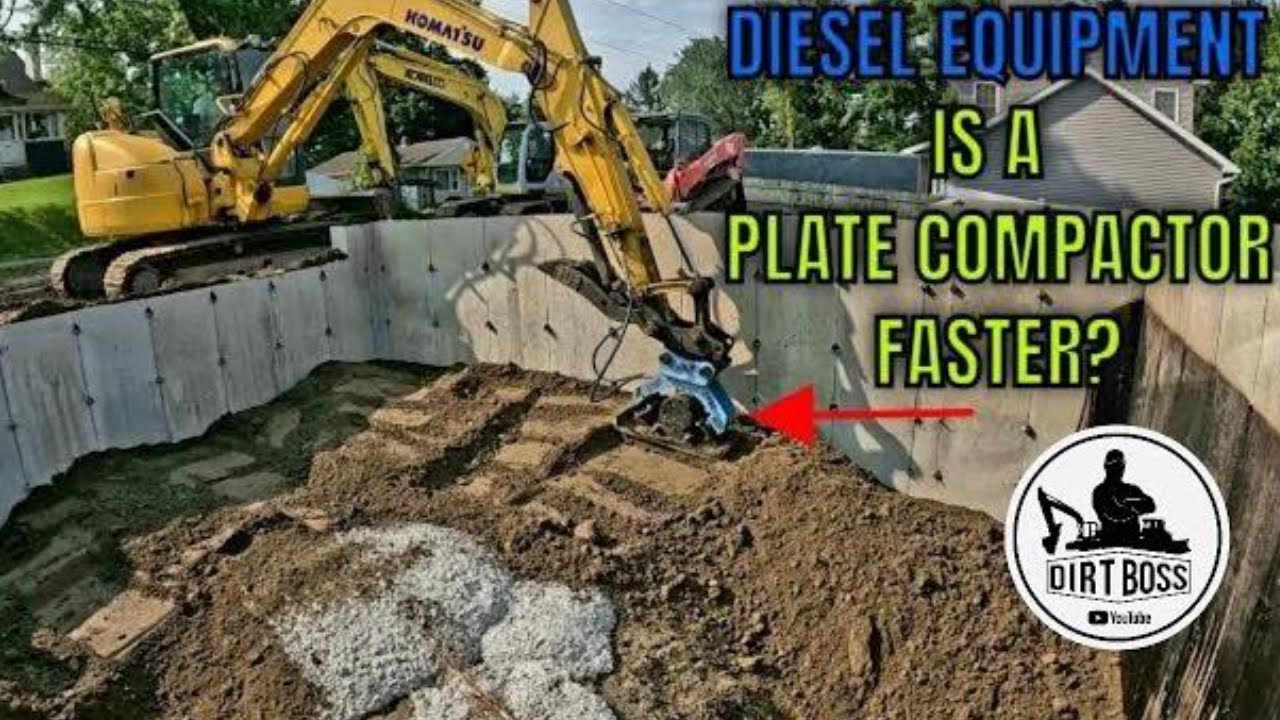 Compacting with DIESEL Plate Compactor on a Excavator YouTube