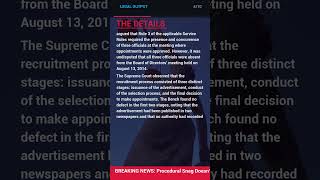 Procedural Snag Doesn't Vindicate Recruitment Process: SC Sets Precedent for Fairness #shorts