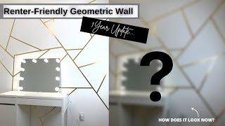 GEOMETRIC WALL DIY USING WASHI TAPE! - 1 Year Update | Renter-Friendly Accent Wall