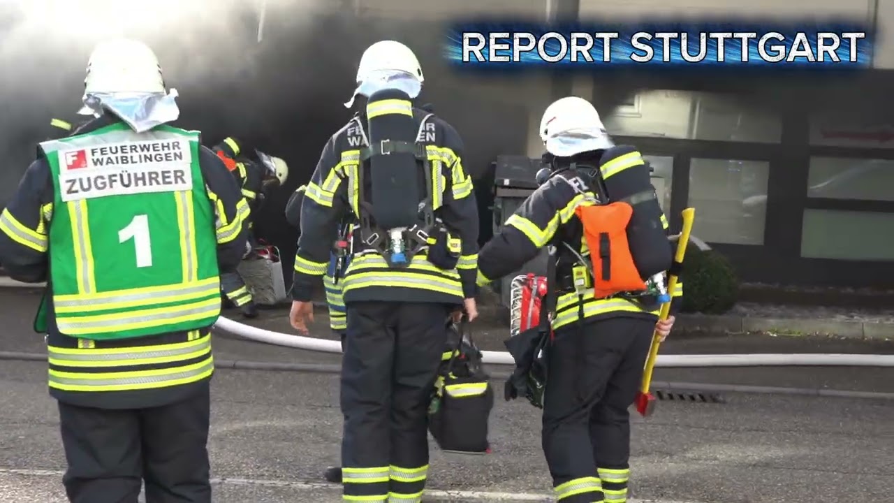 Pkw-Brand bei der AOK in Waiblingen 