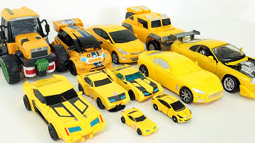 Yellow Color Transformers Carbot Tobot Miniforce Robot Car Toys 노란색 트랜스포머 헬로카봇 또봇  자동차 장난감 변신 동영상