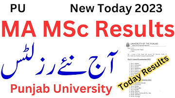 MA MSc New Results 2023 Announced PU | MA MSc Results Today PU | MA MSc results 2023 PU