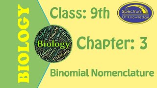 Biology class 9 ch 3 binomial ...
