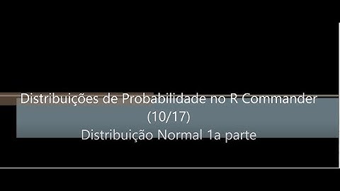 Distribuições R Commander 10 de 17 - Distribuição Normal 1a parte
