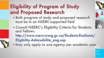 NSERC postgraduate programs summary - Chapter 1
