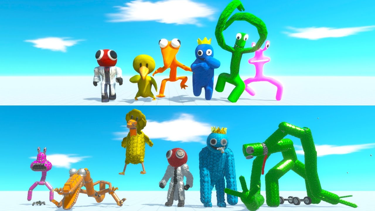 Rainbow friends vs workshop itself animal revolt battle simulator