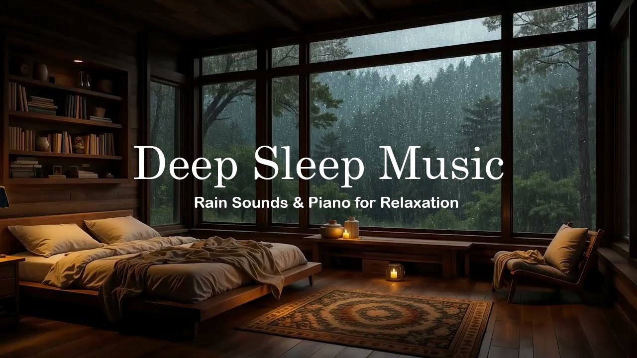 Relaxing Sleep Music & Insomnia | Rainy Bedroom Ambience to Reduce Stress and Improve Sleep