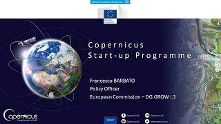 BDVe Webinar Series - Copernicus - Startup Programme (Francesco Barbato)
