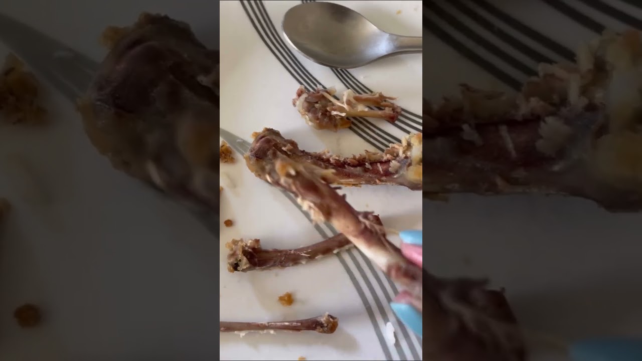 eating chicken bones 