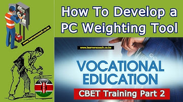 How To Develop a PC Weighting Tool - CBET Training Part 2