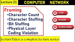 2.8 Character Count, Bit Stuffing, Byte Stuffing, Physical Layer Coding Violation || Framing
