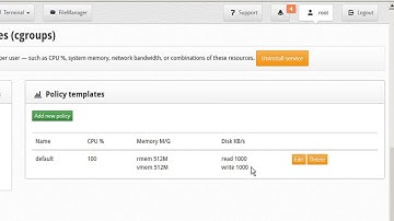 CWP - Admin Panel: (cgroups) Limit Server Resources per User