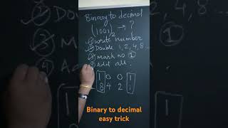 Binary to decimal conversion easy trick | #binary #binarytodecimal #computer #anirudhrav #arithmetic