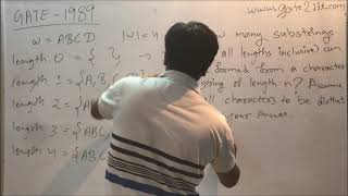 How many substrings can be formed from a character string of length n? GATE - 1989 | gate2iit | TOC