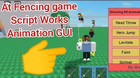 FE ANIMATION SCRIPT played at Roblox FENCING game - see script link on comments