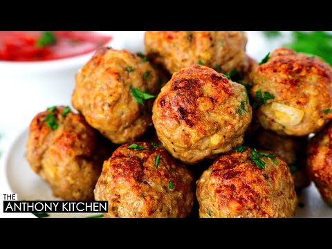 The BEST Baked Turkey Meatballs | LOADED With of Flavor!