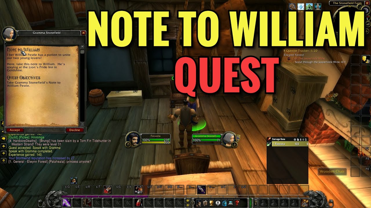 Note To William Quest (WoW Classic)