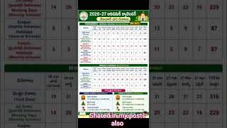 2026-27 Academic calendar Working days