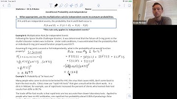5.3: Conditional Probabilities and Independence (Part 3)
