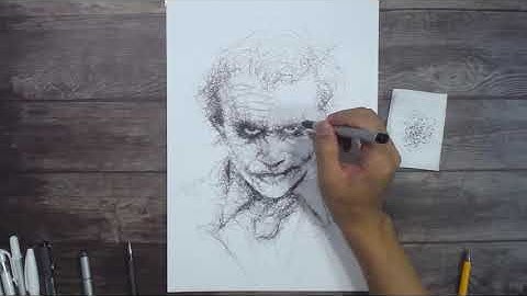 How to draw the Joker? Heath Ledger drawing with ballpoint pen| 60 sec
