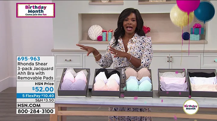 Rhonda Shear 3pack Jacquard Ahh Bra with Removable Pads