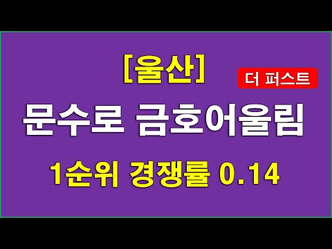   울산 문수로 금호어울림 더 퍼스트 1순위 청약 경쟁률