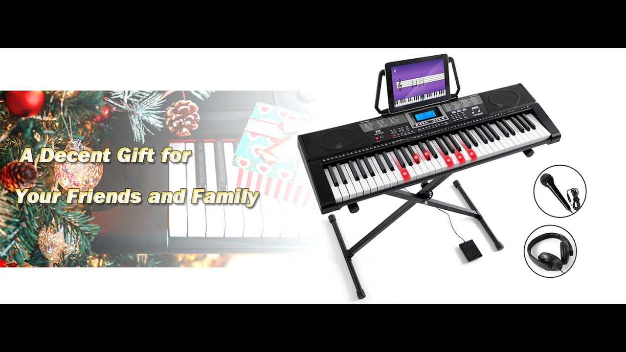  MUSTAR Piano Keyboard, MEKS-500 61 Key Learning Keyboard Piano  with Lighted Up Keys, Electric Piano Keyboard for Beginners, Stand, Sustain  Pedal, Headphones/Microphone, USB Midi, Built-in Speakers : Musical  Instruments