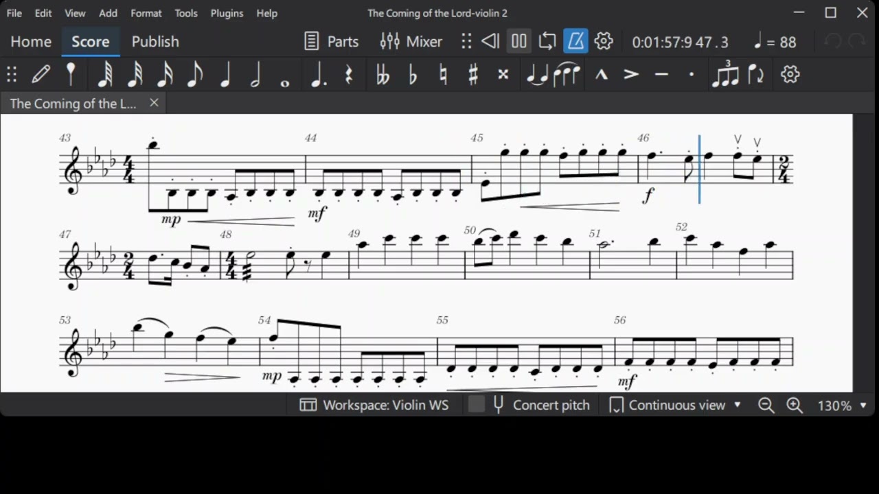 The Coming Of The Lord - Violin 2