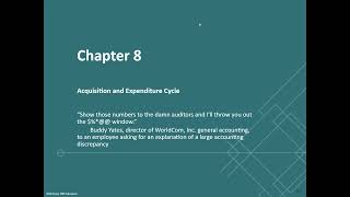 ACC 4430: Chapter 8 Part 1 - Auditing the Acquisition and Expenditure Cycle