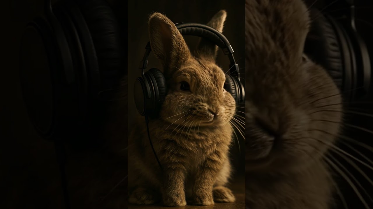 “Bunny Vibing with Headphones 🎧🐇 