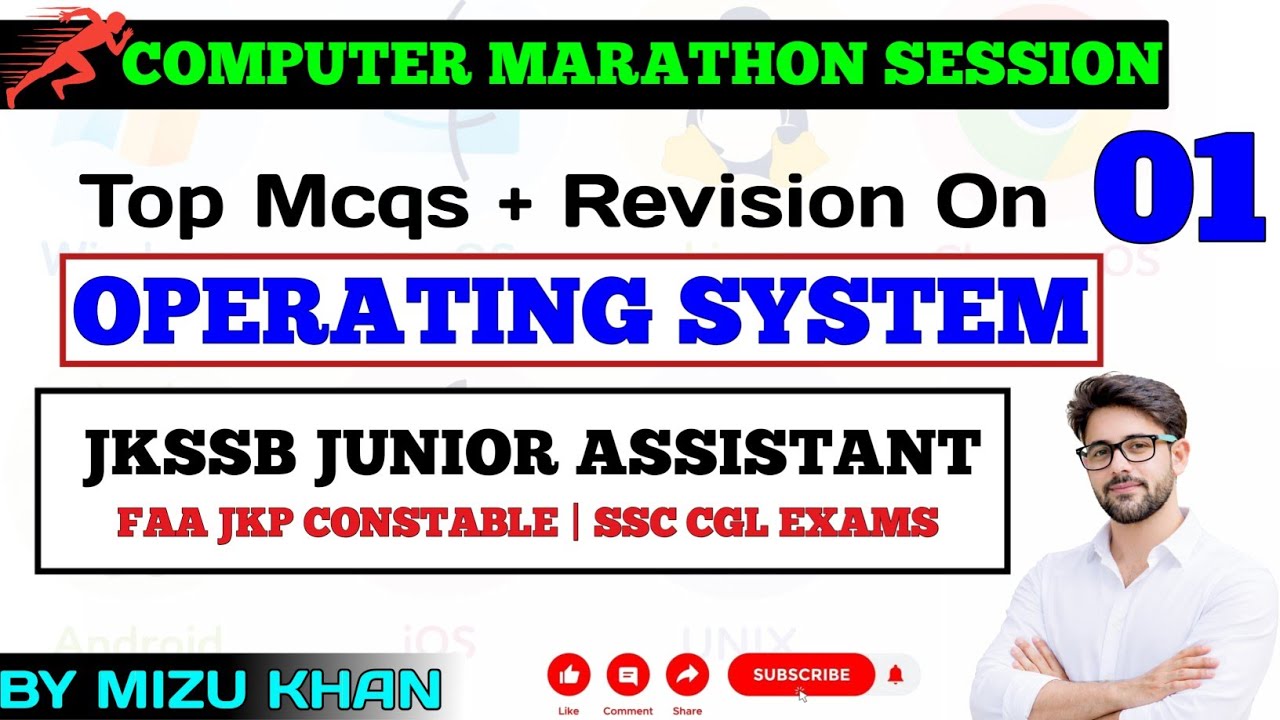 OPERATING SYSTEM | TOP MCQs | FOR JKSSB JUNIOR ASSISTANT | FAA | JKP CONSTABLE | SSC CGL EXAMS. 