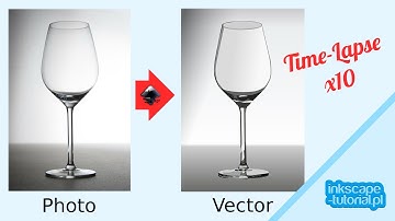 Bitmap to vector, manual wine glass conversion in Inkscape, Time-Lapse x10