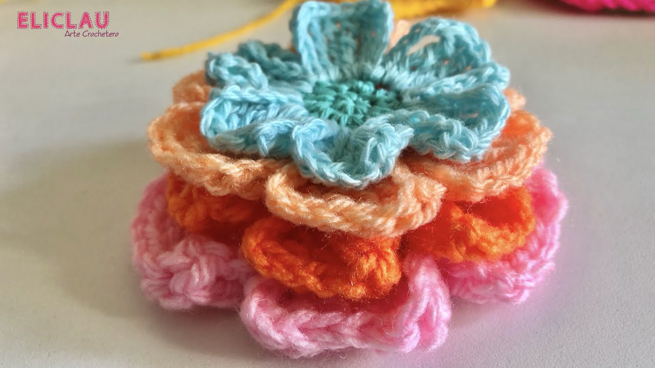 🌸 TEJÍ FLORES EN 1MINUTO 🌸 | Crochet Fácil | EliClau