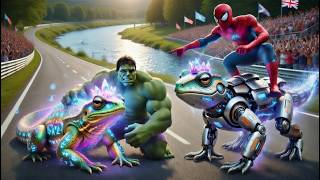 🐸🕷️ SPIDERMAN Wins The Magic Giant Mutant Frog Racing Championship = Epic Racing Challenge?!
