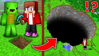 JJ and Mikey DIG a Hole to The EARTH in Minecraft ! - Maizen