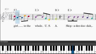 The Happiest Girl In The Whole U.S.A. by Donna Fargo - Easy piano tutorials with leadsheet and...