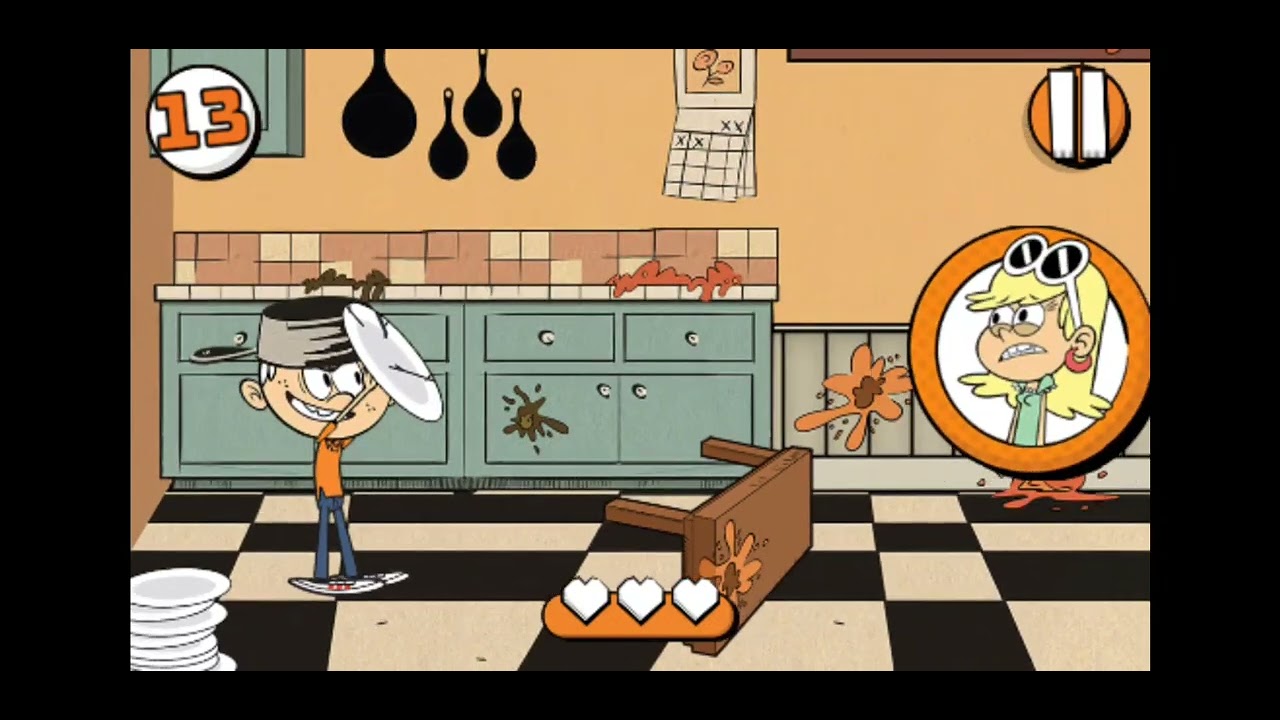 the loud house linc ln charge food fight / gameplay 9