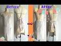 【sewing full】胸当てエプロンを切らずに5分で腰下にする方法 / How to put your chest apron under your waist