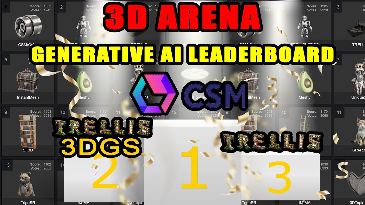 3D Arena Leaderboard Ranking the Best AI Generated 3D Models - Part 2 - CSM Rank 1