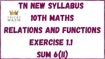 TN New Syllabus class 10th Maths chapter1: Relations and Functions Exercise 1.1 sum 6(ii)