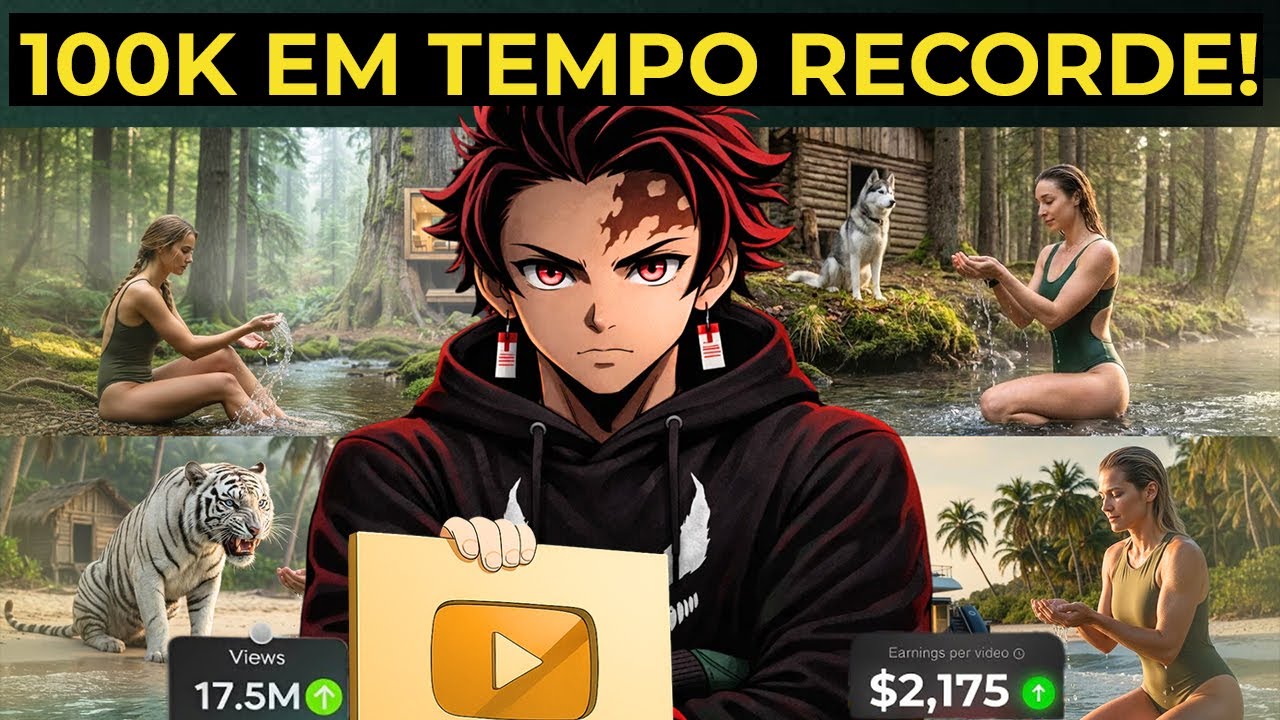 EM ALTA HOJE! Copiei um Canal Dark de Sobrevivência com VEO3 pra Monetizar LOGO Usando IA