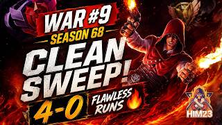 War #9 Season 68 | Clean Sweep! 4-0 Flawless Runs 🔥