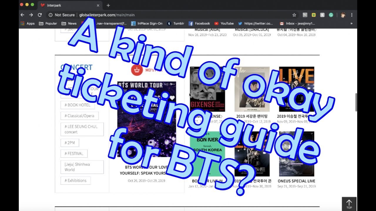 [JINNY REACTS] A somewhat helpful Interpark ticketing guide for BTS :)