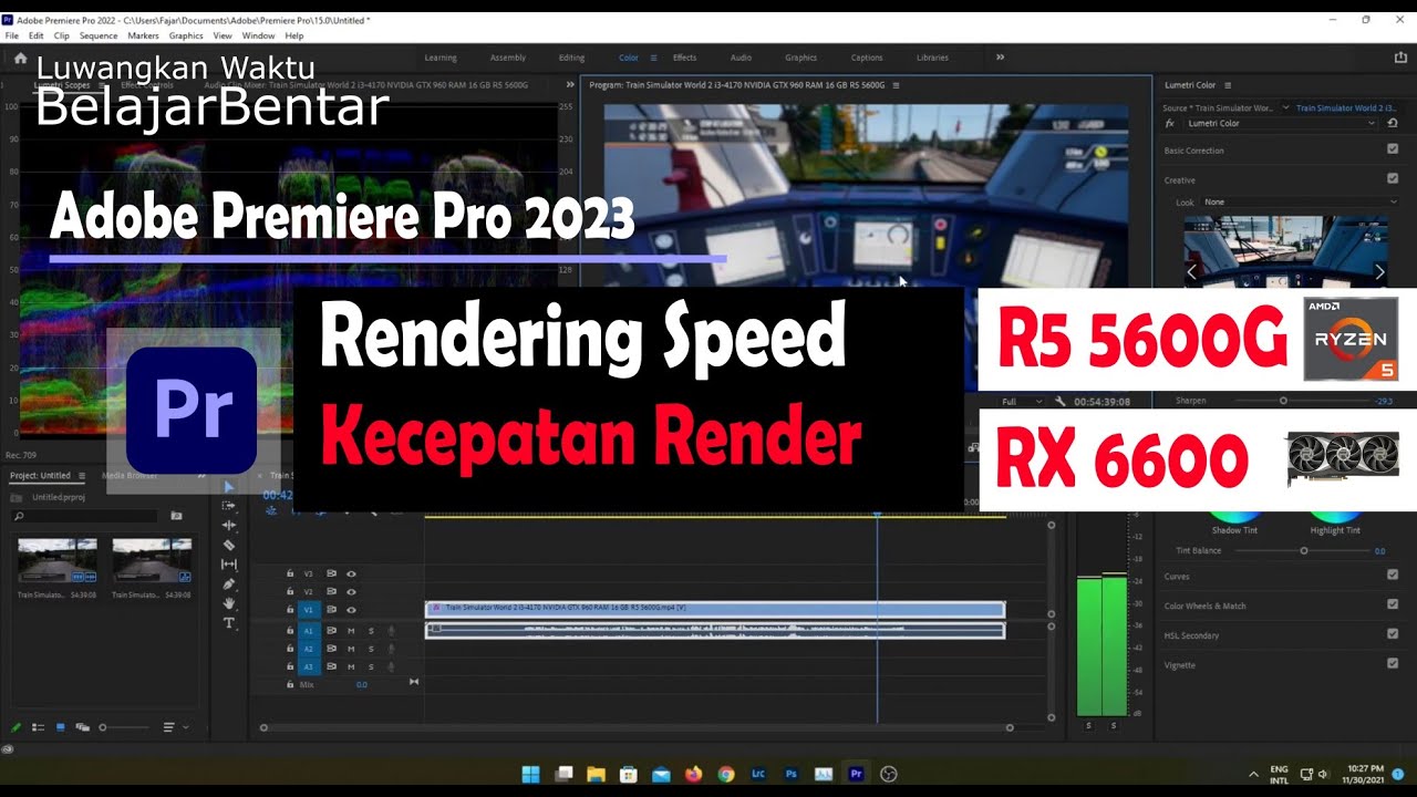 RX 6600 + Ryzen 5 5600G Benchmark Kecepatan Export Render Video 4K H265 ...